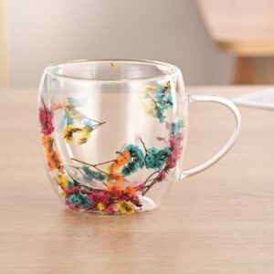 Alternative view of Flower Design Double Glazing Glass Cup